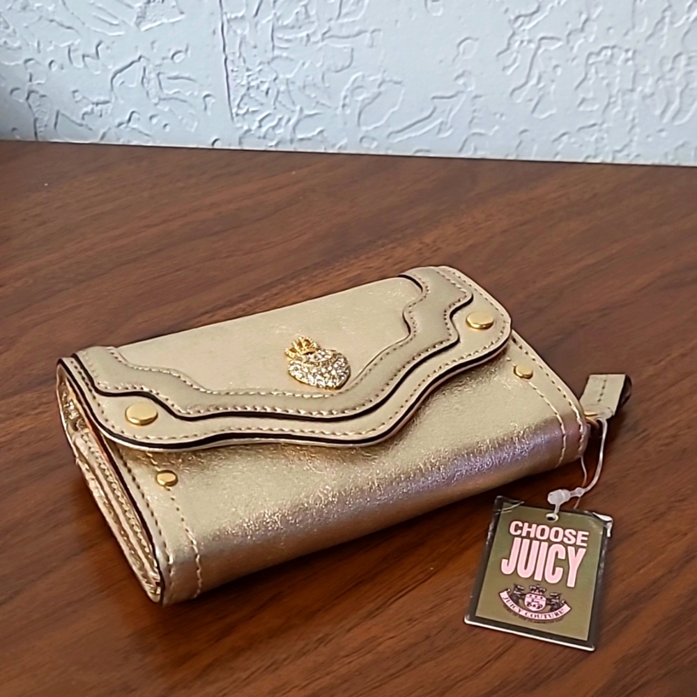 Darling Juicy Couture "Juicy Princess" Mini Wallet, Gold Shine NEW WITH TAGS ♥